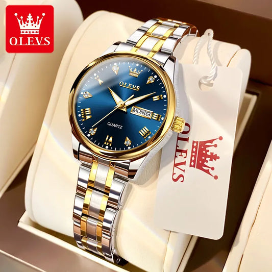 OLEVS Deluxe Women Wrist Watch Original QUARTZ Waterproof Stainless Steel Luxury
